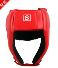 Load image into Gallery viewer, GINGPAI- Blue, Red, Black MMA Helmet adult male Female fighting muay thai kick boxing training helmet safety headgear Sanda Protector Guard