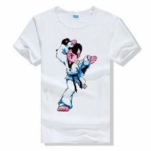 Load image into Gallery viewer, Cotton White Taekwondo sport tee Shirt Martial Arts Top Tee for Kids&Adult Short-sleeve Fitness top quality kung fu T-Shirt
