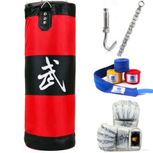 Load image into Gallery viewer, Boxing Punching Bag, Fitness Sandbags Striking Drop Hollow Empty Sand Bag with Chain Martial Art Training Punch Target, 100cm