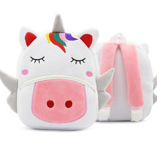 Load image into Gallery viewer, Backpack, Cartoon Rainbow Unicorn Kids School Bags for Girls Soft Plush Kids Bag Kindergarten Toddler Children School Backpack for boys