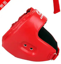 Cargar imagen en el visor de la galería, GINGPAI- Blue, Red, Black MMA Helmet adult male Female fighting muay thai kick boxing training helmet safety headgear Sanda Protector Guard