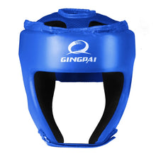 Cargar imagen en el visor de la galería, GINGPAI- Blue, Red, Black MMA Helmet adult male Female fighting muay thai kick boxing training helmet safety headgear Sanda Protector Guard