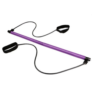 Yoga Pilates Exercise Bar with Resistance Band, Home Gym, Muscle Toning Bar, Fitness Stretching Workout