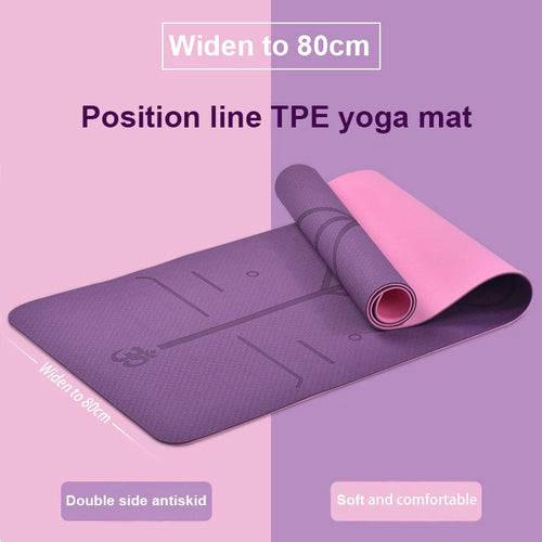 TPE Yoga Mat 6mm For Beginner Non-slip Sports Exercise Pad With Position Line For Home Fitness Gymnastics Pilates YM-004