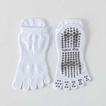 Load image into Gallery viewer, Full Toe Yoga Socks Women Cotton Silicone Non-slip Grip Low-ankle Five Toes Pilates Sock
