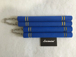 Nunchakus Martial Arts wushu practice Safety Foam Nunchakus Sponge Double Truncheon with Stainless Steel Chain(2pcs/lot)