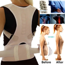 Load image into Gallery viewer, Adjustable Magnetic Posture Back Support Corrector Belt Band Belt Brace Shoulder Lumbar Strap Pain Relief Posture Waist Trimmer