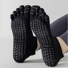 Load image into Gallery viewer, Full Toe Yoga Socks Women Cotton Silicone Non-slip Grip Low-ankle Five Toes Pilates Sock