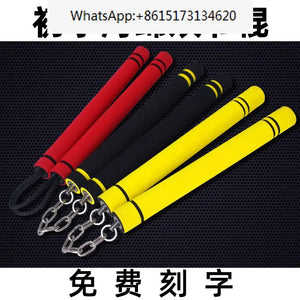 Nunchuck children's actual nunchucks, sponge training, stainless steel chain, two-section toy, Bruce Lee performance stick