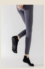 Load image into Gallery viewer, Full Toe Yoga Socks Women Cotton Silicone Non-slip Grip Low-ankle Five Toes Pilates Sock