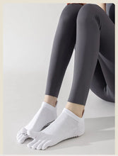 Load image into Gallery viewer, Full Toe Yoga Socks Women Cotton Silicone Non-slip Grip Low-ankle Five Toes Pilates Sock