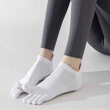 Load image into Gallery viewer, Full Toe Yoga Socks Women Cotton Silicone Non-slip Grip Low-ankle Five Toes Pilates Sock