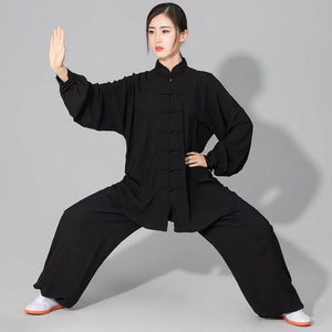 Tai chi Solid Cotton 6 Colors High Quality Wushu Kung fu Clothing Kids Adult Martial Arts Wing Chun Suit