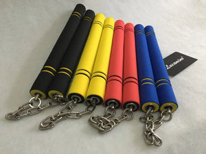 Nunchakus Martial Arts wushu practice Safety Foam Nunchakus Sponge Double Truncheon with Stainless Steel Chain(2pcs/lot)