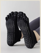 Load image into Gallery viewer, Full Toe Yoga Socks Women Cotton Silicone Non-slip Grip Low-ankle Five Toes Pilates Sock