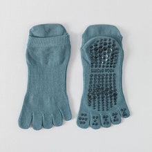 Load image into Gallery viewer, Full Toe Yoga Socks Women Cotton Silicone Non-slip Grip Low-ankle Five Toes Pilates Sock