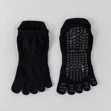Load image into Gallery viewer, Full Toe Yoga Socks Women Cotton Silicone Non-slip Grip Low-ankle Five Toes Pilates Sock