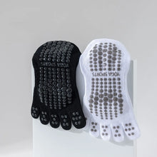 Load image into Gallery viewer, Full Toe Yoga Socks Women Cotton Silicone Non-slip Grip Low-ankle Five Toes Pilates Sock
