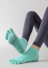 Load image into Gallery viewer, Full Toe Yoga Socks Women Cotton Silicone Non-slip Grip Low-ankle Five Toes Pilates Sock