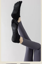 Load image into Gallery viewer, Full Toe Yoga Socks Women Cotton Silicone Non-slip Grip Low-ankle Five Toes Pilates Sock