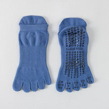 Load image into Gallery viewer, Full Toe Yoga Socks Women Cotton Silicone Non-slip Grip Low-ankle Five Toes Pilates Sock