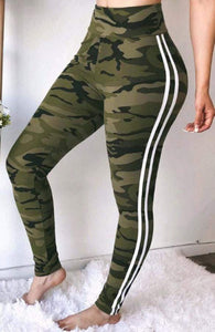 High Waist Running Camouflage Tights Yoga Leggings Women High Quality Fitness Clothing Stripe Camo Yoga Pants Woman