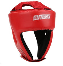 Cargar imagen en el visor de la galería, SUTENG- Red, Black, Blue Boxing Headgear Head Guard Martial Arts Sparring Helmet Face Head Protector