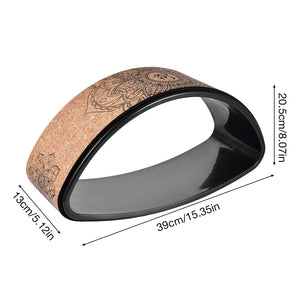 Yoga Wheel Bent Back Stretch Natural Cork Solid Fitness Wheel Pilates Ring Sturdy Wheel Yoga Training Exercise Home Gym Workout