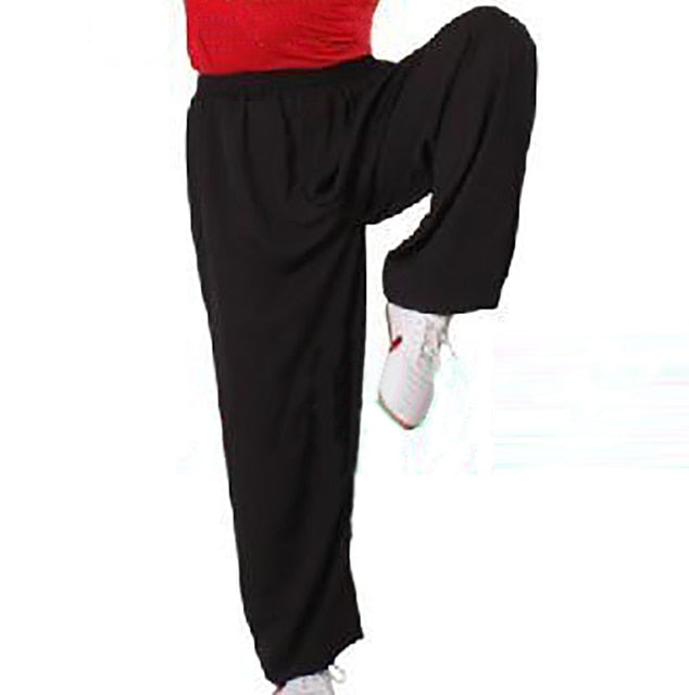 Men Women Tai Chi Trousers Cotton Black Martial Art Training Pants Taekwondo Karate Judo Chinese Kung Fu Trousers For 95cm-185cm