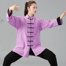 Load image into Gallery viewer, Unisex Men Women Tai Chi Martail Arts Uniform Clothes Cotton Linen Loose Wide Leg Pant Shirt Kung Fu Tai Ji Exercise Casual Suit