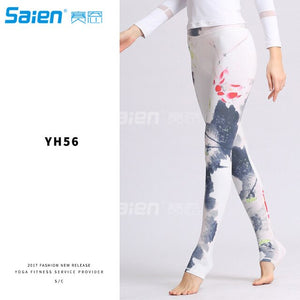 Printed Extra Long Women Yoga Leggings High Waist Tummy Control Over The Heel Yoga Pants