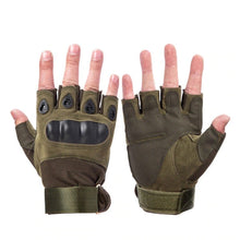 Cargar imagen en el visor de la galería, Tactical Hard Knuckle Half finger Gloves Men&#39;s Army Military Combat Hunting Shooting Airsoft Paintball Police Duty - Fingerless