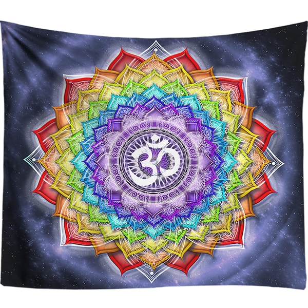 Indian Buddha Chakra Tapestry Galaxy Wall Tapestry Yin Yang Tai Chic Mandala Wall Hanging Vintage Yoga Room Bedding Boho Decor