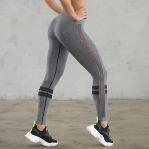 Push Up Yoga Leggings Seamless Women Hollow Mesh Workout Legging Pants Female High Waist Stretch Sweatpants Gym