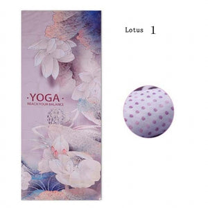 Microfiber Retro style Lotus Elephant Pattern Non-slip Yoga Mat Exercise Fitness Gymnastics Mat Tasteless Pilates Pad, 183*65cm