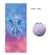 Load image into Gallery viewer, Microfiber Retro style Lotus Elephant Pattern Non-slip Yoga Mat Exercise Fitness Gymnastics Mat Tasteless Pilates Pad, 183*65cm