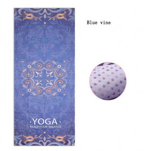 Microfiber Retro style Lotus Elephant Pattern Non-slip Yoga Mat Exercise Fitness Gymnastics Mat Tasteless Pilates Pad, 183*65cm