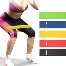 Cargar imagen en el visor de la galería, Yoga Resistance Bands 5 Colors Resistance Loop Stretching Pilates Fitness Equipment Gym Home Sport Training Workout (5lb- 25lb)