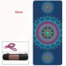 Load image into Gallery viewer, Yoga Mats Yoga Blanket Folding Fitness Mat High Temperature Suede Travel Printing, 66CM/80CM Natural TPE Slip-resistant