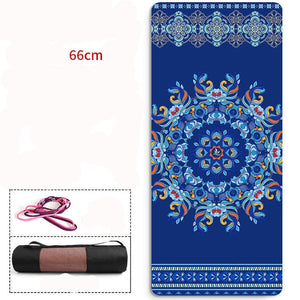Yoga Mats Yoga Blanket Folding Fitness Mat High Temperature Suede Travel Printing, 66CM/80CM Natural TPE Slip-resistant