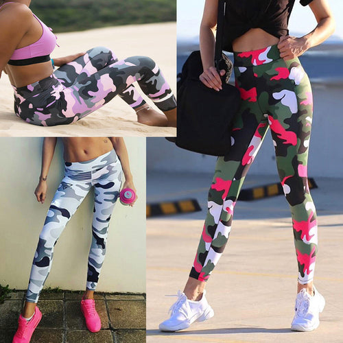 Women Camo Yoga Pants Gym Leggings High Waist Camouflage Legging Sport Femme Fitness et Running Leggins Gym In Yoga Pants