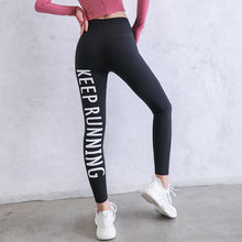 Load image into Gallery viewer, Zhangyunuo Letter Printing Tight High Waist Yoga Leggings Sport Solid Women Fitness Sexy Gym Pant High Elastic Lift Hip Trousers