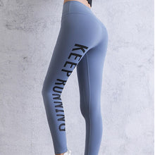 Load image into Gallery viewer, Zhangyunuo Letter Printing Tight High Waist Yoga Leggings Sport Solid Women Fitness Sexy Gym Pant High Elastic Lift Hip Trousers