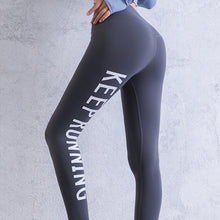 Load image into Gallery viewer, Zhangyunuo Letter Printing Tight High Waist Yoga Leggings Sport Solid Women Fitness Sexy Gym Pant High Elastic Lift Hip Trousers