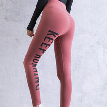 Load image into Gallery viewer, Zhangyunuo Letter Printing Tight High Waist Yoga Leggings Sport Solid Women Fitness Sexy Gym Pant High Elastic Lift Hip Trousers