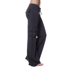 Load image into Gallery viewer, Women Yoga Pants Elastic Waist Button Pockets Fitness Exercise Running Pants FK88