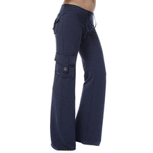 Load image into Gallery viewer, Women Yoga Pants Elastic Waist Button Pockets Fitness Exercise Running Pants FK88