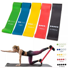 Cargar imagen en el visor de la galería, Yoga Resistance Rubber Bands Fitness Gum X-light to X-heavy Pilates Sport Training Workout Elastic Bands Fitness Equipment