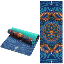 Load image into Gallery viewer, Lotus Pattern Suede TPE Yoga Mat Pad Non-Slip Slimming Exercise Fitness Gymnastics Mat Body Building Esterilla Pilates, 6 MM