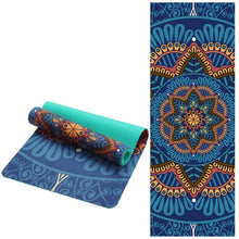 Load image into Gallery viewer, Lotus Pattern Suede TPE Yoga Mat Pad Non-Slip Slimming Exercise Fitness Gymnastics Mat Body Building Esterilla Pilates, 6 MM